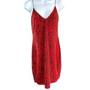 Divided Women's Red Black Animal Print Dress Size Large Spaghetti Strap Y2K